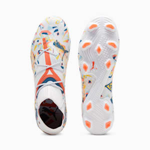 FUTURE 7 ULTIMATE CREATIVITY FG/AG Men's Soccer Cleats, PUMA White-Ocean Tropic-Turquoise Surf-Hot Heat-Sun Stream, extralarge