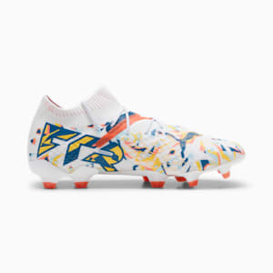 Tacos de futbol para hombre FUTURE 7 ULTIMATE FTR FG/AG, PUMA White-Ocean Tropic-Turquoise Surf-Hot Heat-Sun Stream, extralarge