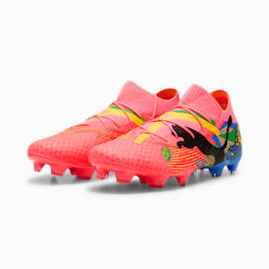 Tacos de futbol PUMA x NEYMAR JR FUTURE 7 ULTIMATE FG/AG, Sunset Glow-PUMA Black-Sun Stream-PUMA Green-Bluemazing, extralarge