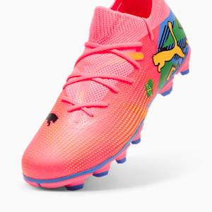 PUMA x NEYMAR JR FUTURE 7 MATCH FG/AG Youth Football Boots, Sunset Glow-PUMA Black-Sun Stream-PUMA Green-Bluemazing, extralarge-IND