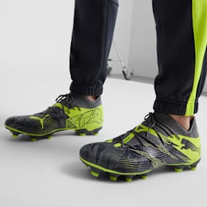Tacos de futbol para mujer FUTURE 7 MATCH FG/AG, Strong Gray-Cool Dark Gray-Electric Lime, extralarge
