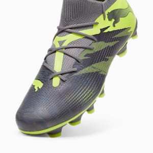 Tacos de futbol para mujer FUTURE 7 MATCH FG/AG, Strong Gray-Cool Dark Gray-Electric Lime, extralarge