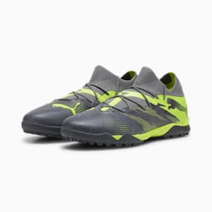 FUTURE 7 MATCH RUSH TT Men's Soccer Cleats, Strong Gray-Cool Dark Gray-Electric Lime, extralarge
