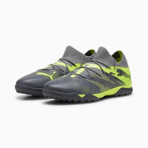 Tacos de futbol para hombre FUTURE 7 MATCH RUSH TT, Strong Gray-Cool Dark Gray-Electric Lime, extralarge