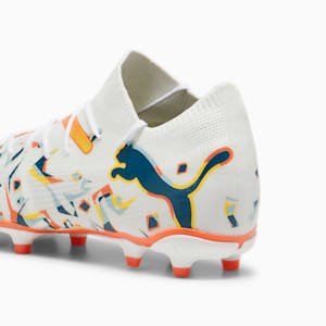 FUTURE 7 MATCH CREATIVITY FG/AG Men's Football Boots, PUMA White-Ocean Tropic-Turquoise Surf-Hot Heat-Sun Stream, extralarge-IND