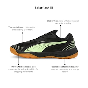 Solarflash III Indoor Sports Shoes, PUMA Black-Fizzy Apple, extralarge-IND