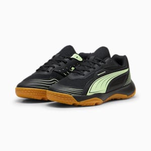 Solarflash III Big Kids' Court Shoes, PUMA Black-Fizzy Apple, extralarge