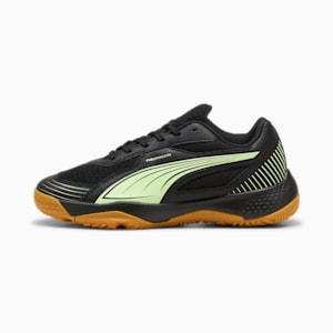 Solarflash III Big Kids' Court Shoes, PUMA Black-Fizzy Apple, extralarge