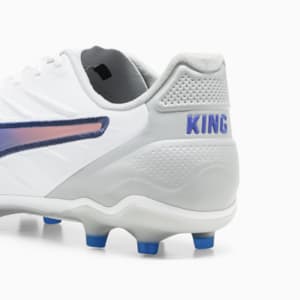 Tacos de fútbol KING PRO FG/AG, PUMA White-Bluemazing-Flat Light Gray, extralarge