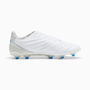 KING PRO Firm Ground/Artificial Ground Men's Soccer Cleats, PUMA White-Bluemazing-Flat Light Gray, extralarge