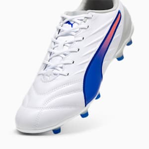 Tacos de fútbol KING PRO FG/AG, PUMA White-Bluemazing-Flat Light Gray, extralarge