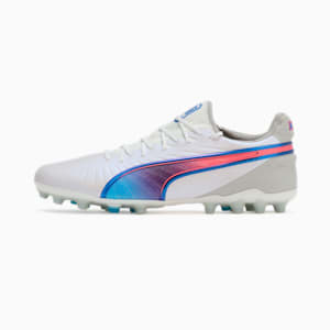 メンズ キング アルティメット MG サッカースパイク, PUMA White-Bluemazing-Flat Light Gray-Sunset Glow, extralarge-JPN