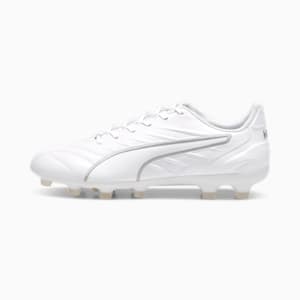 メンズ キング プロ HG サッカースパイク, PUMA White-PUMA Silver, extralarge-JPN