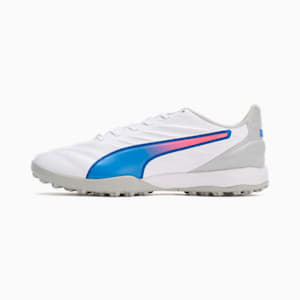 メンズ キング プロ TT サッカー トレーニングシューズ, PUMA White-Bluemazing-Flat Light Gray, extralarge-JPN