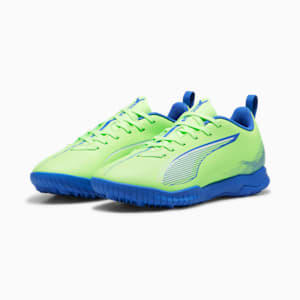 ULTRA 5 PLAY TT Youth Lightweight Agility Football Boots, Fizzy Apple-PUMA White-Bluemazing, extralarge-IND