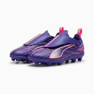 ULTRA 5 PLAY Firm Ground/Artificial Ground RB Kids' Soccer Cleats, Lapis Lazuli-PUMA White-Sunset Glow, extralarge