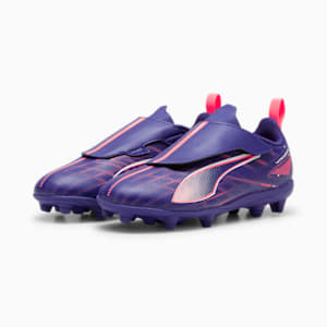 ULTRA 5 PLAY Firm Ground/Artificial Ground RB Little Kids' Soccer Cleats, Lapis Lazuli-PUMA White-Sunset Glow, extralarge