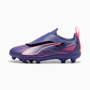 ULTRA 5 PLAY Firm Ground/Artificial Ground RB Kids' Soccer Cleats, Lapis Lazuli-PUMA White-Sunset Glow, extralarge