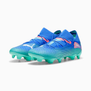 FUTURE 7 ULTIMATE Firm Ground/Artificial Ground Men's Soccer Cleats, Bluemazing-PUMA White-Electric Peppermint, extralarge