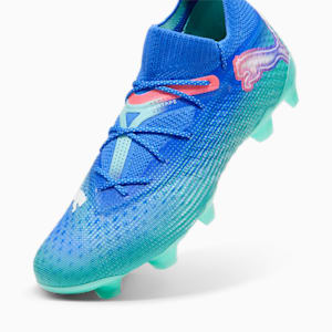 FUTURE 7 ULTIMATE Firm Ground/Artificial Ground Men's Soccer Cleats, Bluemazing-PUMA White-Electric Peppermint, extralarge