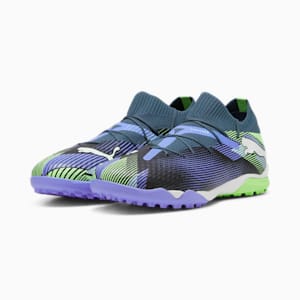 Botines de fútbol para entrenamiento en césped para hombre FUTURE 7 PRO CAGE, Gray Skies-PUMA White-Fizzy Apple, extralarge