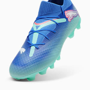 Tacos de fútbol FUTURE 7 PLAY FG/AG, Bluemazing-PUMA White-Electric Peppermint, extralarge