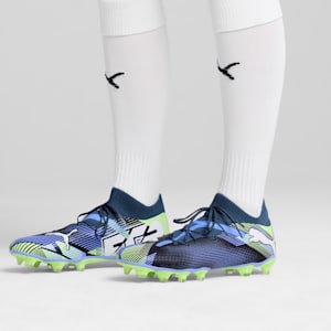 Tacos de fútbol FUTURE 7 PLAY FG/AG, Gray Skies-PUMA White-Fizzy Apple, extralarge
