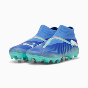 FUTURE 7 MATCH FG/AG Laceless Football Boots, Bluemazing-PUMA White-Electric Peppermint, extralarge-IND