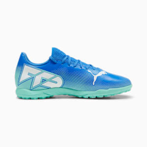 FUTURE 7 PLAY TT Men's Football Boots, Hyperlink Blue-Mint-PUMA White, extralarge-IND