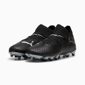 FUTURE 7 PRO Firm Ground/Artificial Ground Kids' Soccer Cleats, PUMA Black-PUMA Silver, extralarge