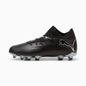 FUTURE 7 PRO Firm Ground/Artificial Ground Kids' Soccer Cleats, PUMA Black-PUMA Silver, extralarge