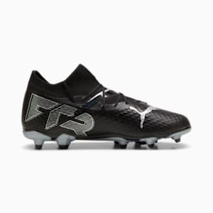 FUTURE 7 PRO Firm Ground/Artificial Ground Big Kids' Soccer Cleats, PUMA Black-PUMA Silver, extralarge