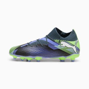 FUTURE 7 PRO Firm Ground/Artificial Ground Kids' Soccer Cleats, Gray Skies-PUMA White-Fizzy Apple, extralarge
