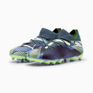 Tacos de fútbol FUTURE 7 MATCH FG/AG, Gray Skies-PUMA White-Fizzy Apple, extralarge