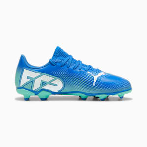 FUTURE 7 PLAY FG/AG Youth Football Boots, Hyperlink Blue-Mint-PUMA White, extralarge-IND