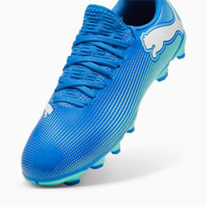 FUTURE 7 PLAY FG/AG Youth Football Boots, Hyperlink Blue-Mint-PUMA White, extralarge-IND