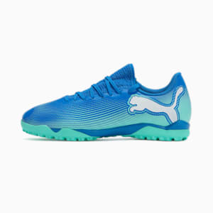 キッズ フューチャー 7 プレイ TT + ミッド サッカー トレーニングシューズ 20-24.5cm, Hyperlink Blue-Mint-PUMA White, extralarge-JPN