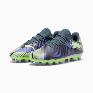 キッズ フューチャー 7 プレイ HG + ミッド サッカースパイク 20-24.5cm, Gray Skies-Elektro Purple-Fizzy Apple-PUMA White, extralarge-JPN