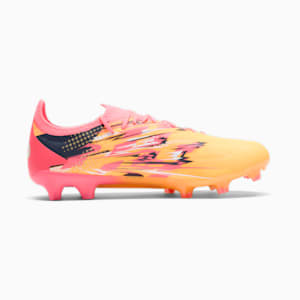 Tenis de fútbol para hombre PUMA x Christian Pulisic ULTRA ULTIMATE para terreno firme/terreno artificial, Sun Stream-PUMA Navy-Sunset Glow, extralarge