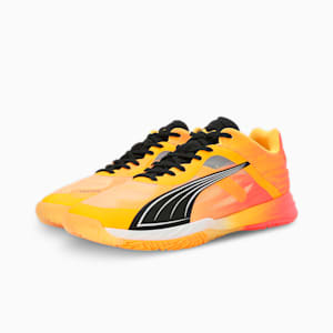 Accelerate NITRO™ SQD Unisex Indoor Court Shoes, Sun Stream-Sunset Glow-PUMA Black, extralarge-IND