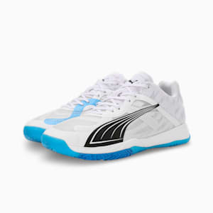 Accelerate NITRO™ SQD Unisex Indoor Court Shoes, PUMA White-Bluemazing-PUMA Black, extralarge-IND