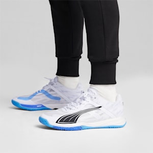 Accelerate NITRO™ SQD Unisex Indoor Court Shoes, PUMA White-Bluemazing-PUMA Black, extralarge-IND