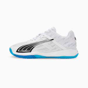 Accelerate NITRO™ SQD Unisex Indoor Court Shoes, PUMA White-Bluemazing-PUMA Black, extralarge-IND