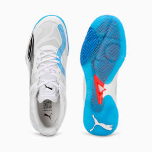 Accelerate NITRO™ SQD Unisex Indoor Court Shoes, PUMA White-Bluemazing-PUMA Black, extralarge-IND