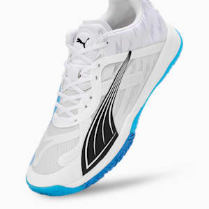 Accelerate NITRO™ SQD Unisex Indoor Court Shoes, PUMA White-Bluemazing-PUMA Black, extralarge-IND