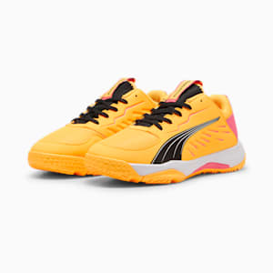 Accelerate Kids' Court Shoes, Sun Stream-Sunset Glow-PUMA Black, extralarge