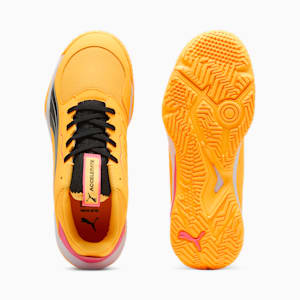Accelerate Kids' Court Shoes, Sun Stream-Sunset Glow-PUMA Black, extralarge