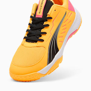 Accelerate Kids' Court Shoes, Sun Stream-Sunset Glow-PUMA Black, extralarge