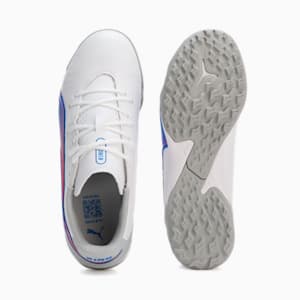 キッズ キング マッチ TT+ミッド サッカー トレーニングシューズ 20-24.5cm, PUMA White-Bluemazing-Flat Light Gray, extralarge-JPN