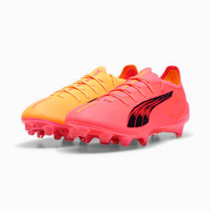 ULTRA 5 ULTIMATE TRICKS Firm Ground Men's Soccer Cleats, Sunset Glow-Sun Stream-PUMA Black, extralarge